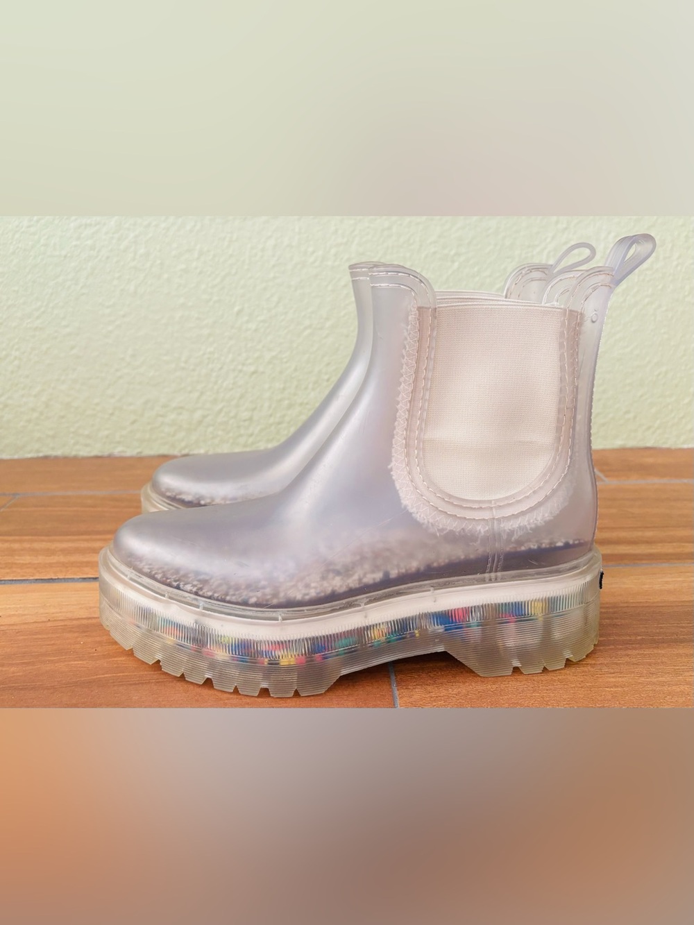 NWOB Lemon Jelly Ravyn Jelly Platform Clear Boots Size: EU 38 or US 7.5 - Picture 6 of 12